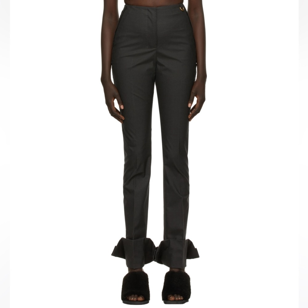 NWT Jacquemus Le Pantalon Laya Pants Dark Grey Black Cuffed Zippers szEU 40 US 8